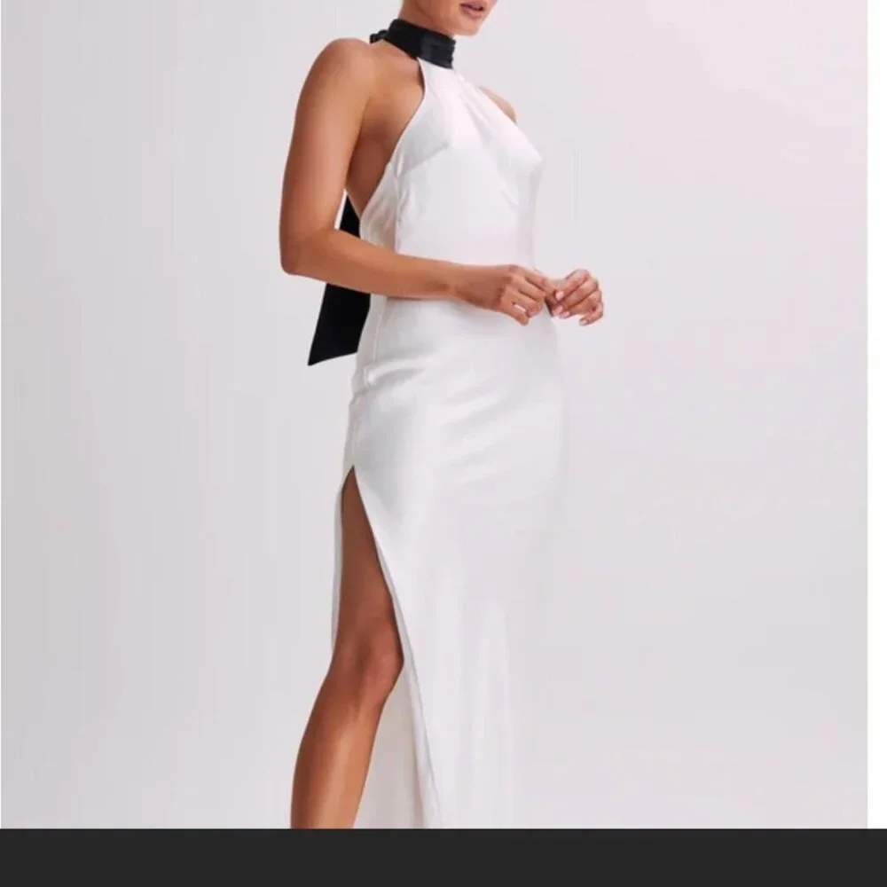 Meshki paulette satin maxi dress with bow - Picture 1 of 8